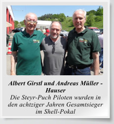 Albert Girstl und Andreas Müller - Hauser Die Steyr-Puch Piloten wurden in den achtziger Jahren Gesamtsieger im Shell-Pokal
