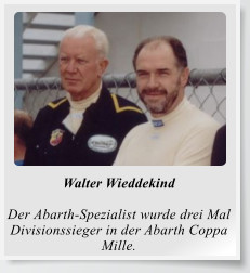Walter Wieddekind  Der Abarth-Spezialist wurde drei Mal Divisionssieger in der Abarth Coppa Mille.
